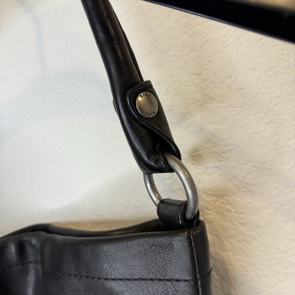 FRYE WOMEN'S MELISSA HOBO HANDBAG, POCKETS Black Missing Crossbody Strap - Picture 3 of 8